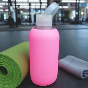 BKR Glass Water Bottle in Pink 16oz/500ml